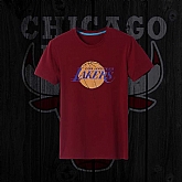 Men's Lakers Fresh Logo D.Red Short Sleeve T-Shirt FengYun,baseball caps,new era cap wholesale,wholesale hats